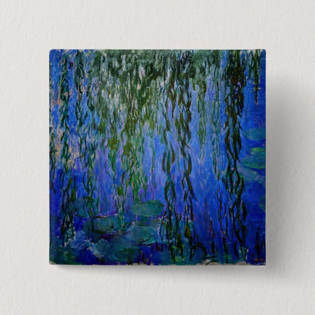 Claude Monet - Seerosen mit Trauerweide Button (Vorderseite)