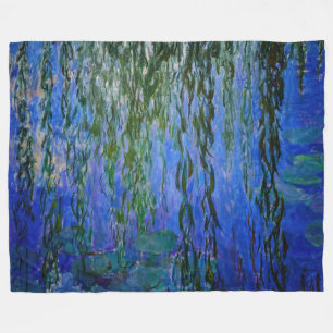 Claude Monet - Seerosen mit Trauerweide Fleecedecke