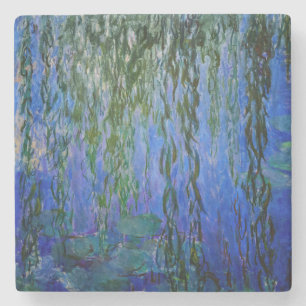 Claude Monet - Seerosen mit Trauerweide Steinuntersetzer