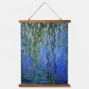 Claude Monet - Seerosen mit Trauerweide Wandteppich Mit Holzrahmen