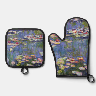 Claude Monet - Seerosen / Nympheas Ofenhandschuh & Topflappen-Set