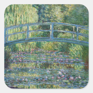 Claude Monet - Seerosenteich, Grüne Harmonie Quadratischer Aufkleber