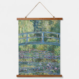 Claude Monet - Seerosenteich, Grüne Harmonie Wandteppich Mit Holzrahmen