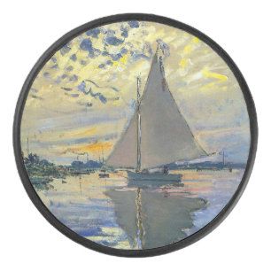 Claude Monet - Segelboot in Le Petit-Gennevilliers Eishockey Puck