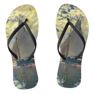 Claude Monet - Segelboot in Le Petit-Gennevilliers Flip Flops