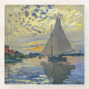 Claude Monet - Segelboot in Le Petit-Gennevilliers Glasuntersetzer