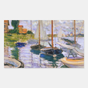 Claude Monet - Segelboote auf der Seine Rechteckiger Aufkleber
