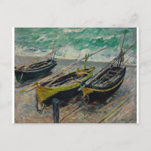 Claude Monet Sky Clouds Boats Sea Postkarte