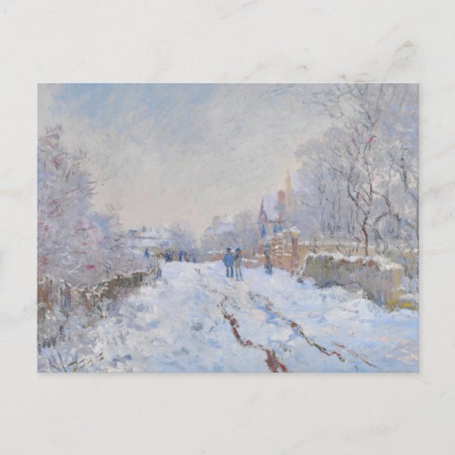 Claude Monet // Snow at Argenteuil Postkarte (Vorderseite)