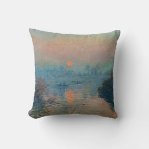 Claude Monet - Sonnenuntergang an der Seine bei La Kissen