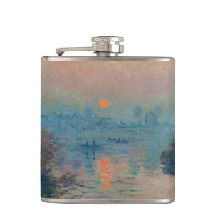Claude Monet - Sonnenuntergang an der Seine in Lav Flachmann