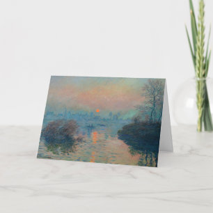 Claude Monet - Sonnenuntergang an der Seine in Lav Karte