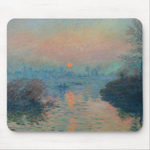 Claude Monet - Sonnenuntergang an der Seine in Lav Mousepad