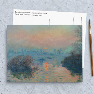 Claude Monet - Sonnenuntergang an der Seine in Lav Postkarte