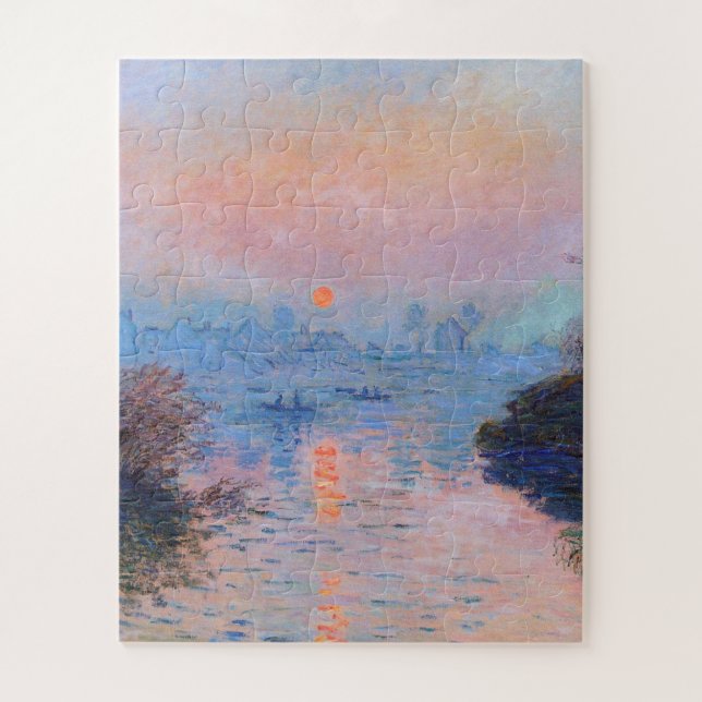 Claude Monet - Sonnenuntergang auf der Seine (Vertikal)