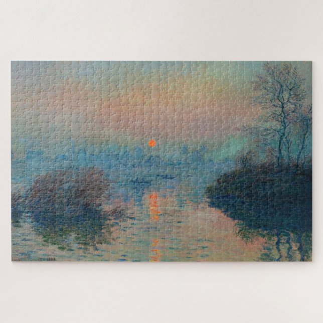 Claude Monet - Sonnenuntergang auf der Seine am La (Horizontal)