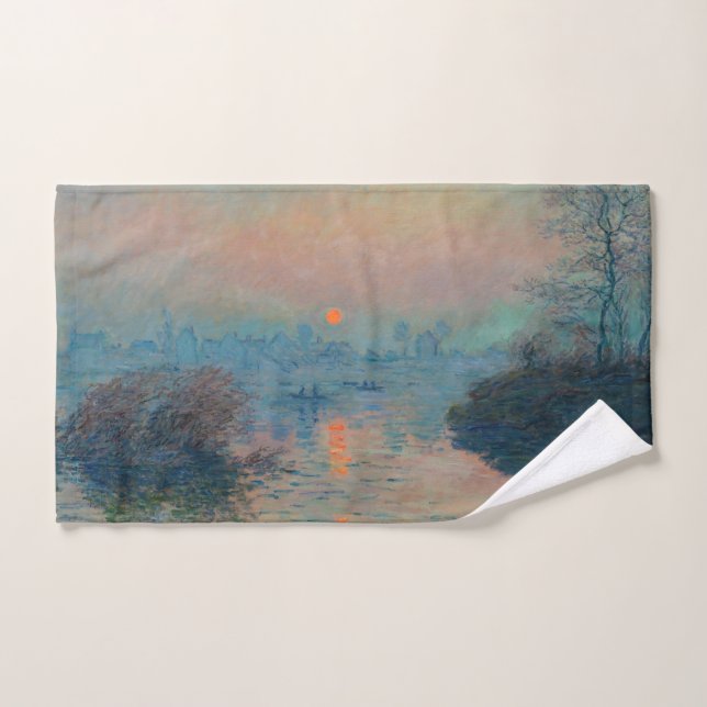 Claude Monet - Sonnenuntergang auf der Seine am La Badhandtuch Set (Handtuch)