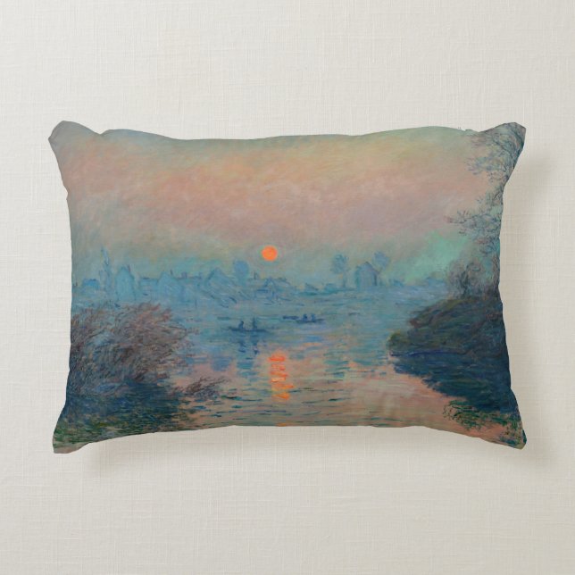Claude Monet - Sonnenuntergang auf der Seine am La Dekokissen (Vorderseite)