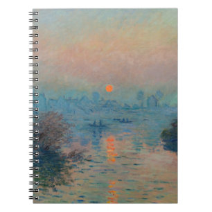 Claude Monet - Sonnenuntergang auf der Seine am La Notizblock