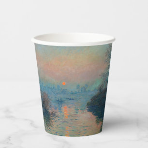 Claude Monet - Sonnenuntergang auf der Seine am La Pappbecher