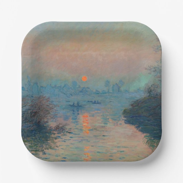 Claude Monet - Sonnenuntergang auf der Seine am La Pappteller (Vorderseite)