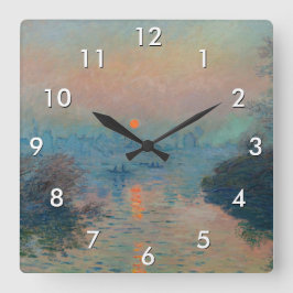 Claude Monet - Sonnenuntergang auf der Seine am La Quadratische Wanduhr