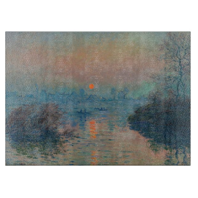 Claude Monet - Sonnenuntergang auf der Seine am La Schneidebrett (Vorderseite)
