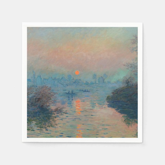 Claude Monet - Sonnenuntergang auf der Seine am La Serviette (Vorderseite)