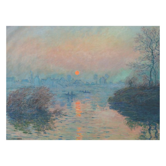 Claude Monet - Sonnenuntergang auf der Seine am La Tischdecke (Vorderseite (Horizontal))