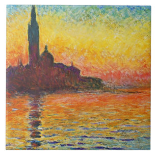 Claude Monet Sonnenuntergang in Venedig Impression Fliese
