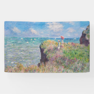 Claude Monet - Spaziergang auf der Klippe in Pourv Banner