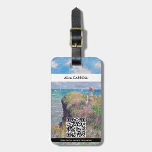 Claude Monet - Spaziergang auf der Klippe in Pourv Gepäckanhänger