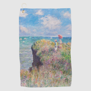 Claude Monet - Spaziergang auf der Klippe in Pourv Golfhandtuch