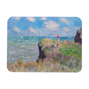 Claude Monet - Spaziergang auf der Klippe in Pourv Magnet