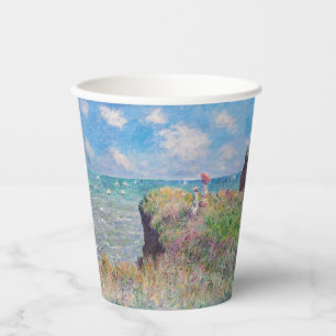 Claude Monet - Spaziergang auf der Klippe in Pourv Pappbecher