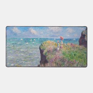 Claude Monet - Spaziergang auf der Klippe in Pourv Schreibtischunterlage