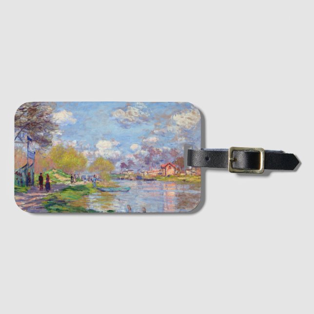 Claude Monet Spring von der Seine Gepäckanhänger (Vorderseite (Horizontal))