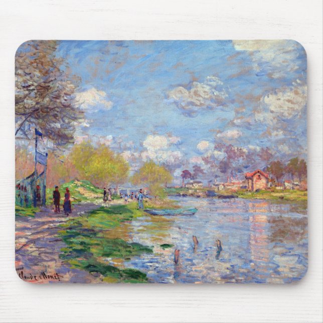 Claude Monet Spring von der Seine Mousepad (Vorne)