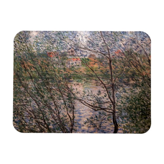 Claude Monet - Springtime durch die Zweige Magnet (Horizontal)