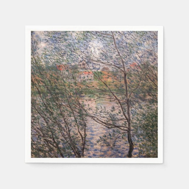 Claude Monet - Springtime durch die Zweige Serviette (Vorderseite)