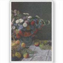 Claude Monet - Stillleben mit Blume und Obst