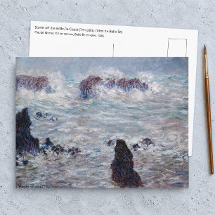 Claude Monet - Sturm an der Küste von Belle-Ile Postkarte
