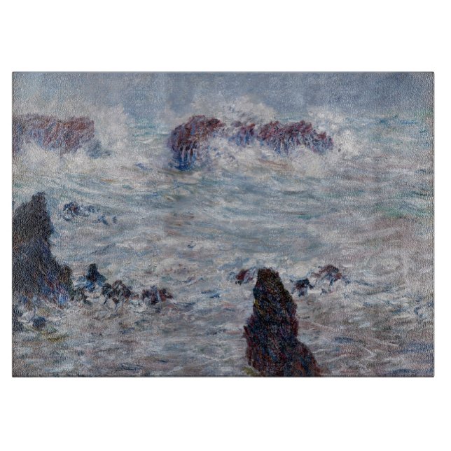 Claude Monet - Sturm der Belle-Ile Schneidebrett (Vorderseite)