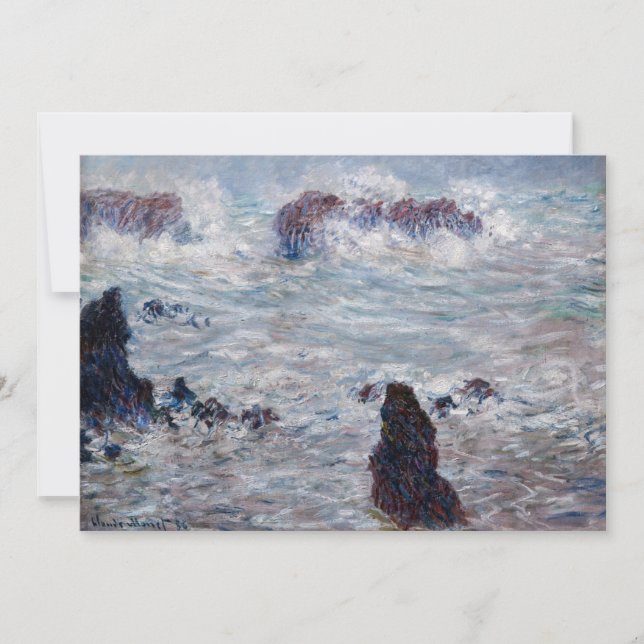 Claude Monet - Sturm vor der Küste von Belle-Ile Einladung (Vorderseite)