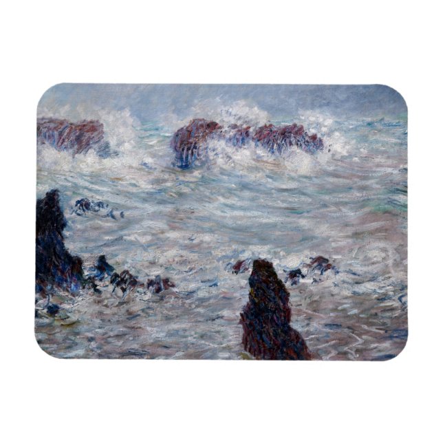 Claude Monet - Sturm vor der Küste von Belle-Ile Magnet (Horizontal)
