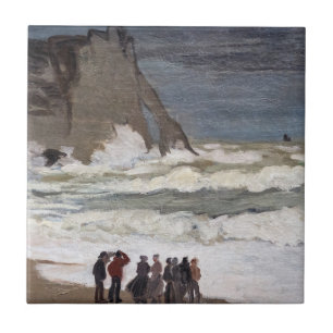 Claude Monet - Stürmische See bei Etretat Fliese