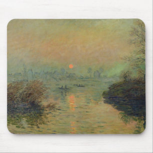 Claude Monet Sun, der über die Seine einstellt Mousepad