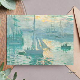 Claude Monet Sunrise Marine Art Print Postkarte