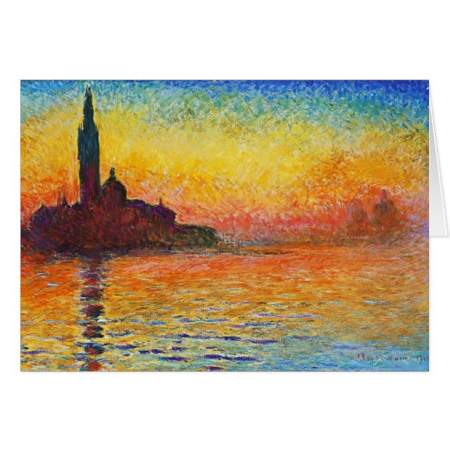 Claude Monet Sunset in Venedig Impressionist Art (Vorderseite (Horizontal))