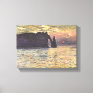 Claude Monet – The Cliff Étretat – Sunset – 1883 Leinwanddruck